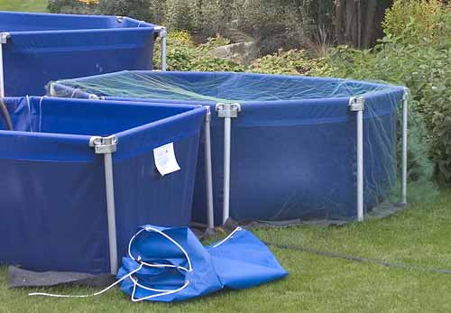 Temporary fish holding vats & covers ( aquapic)