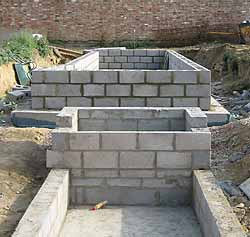 Foundations and concrete block in place  aquapic